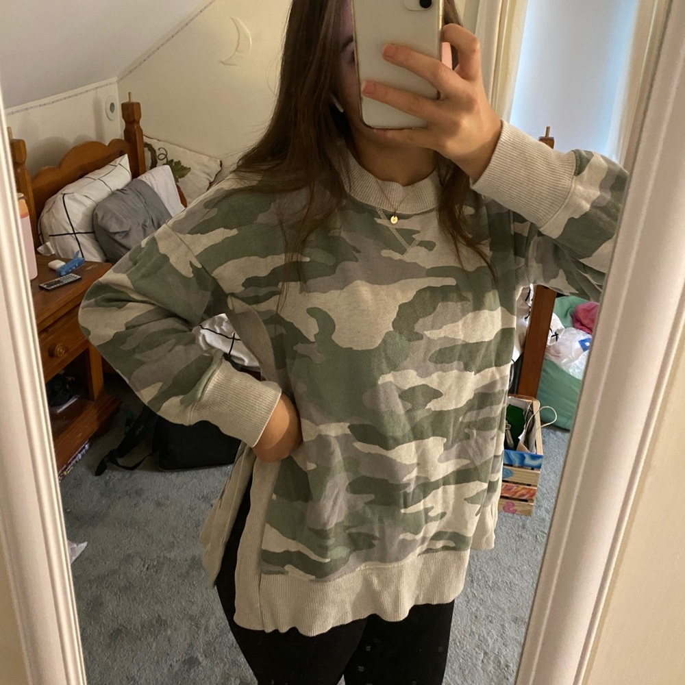 Camouflage Print Sweater